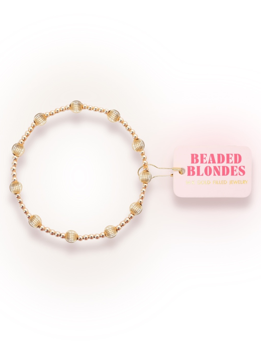 Beaded Blondes Petite 6.25 inch Lively Fluted Gold Bracelet